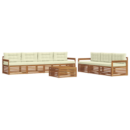 Set di divani da esterno con cuscino 8 pcs Naturale e Crema | homemem39