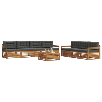 Set di divani da esterno con cuscino 8 pcs Naturale e Antracite | homemem39