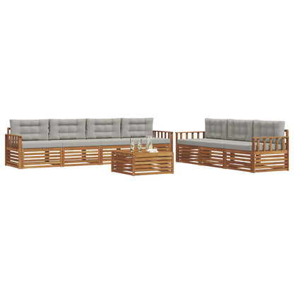 Set di divani da esterno 8 pcs Grigio Naturale e Chiaro | homemem39