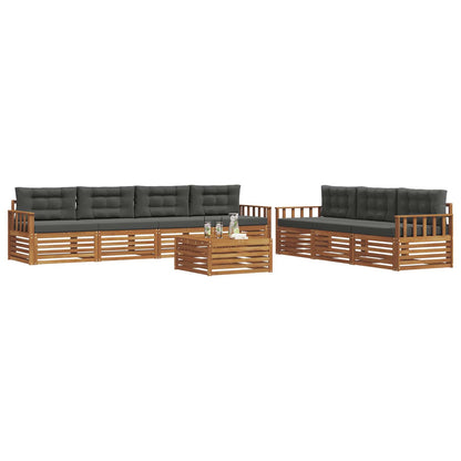 Set di divani da esterno con cuscino 8 pcs Naturale e Antracite