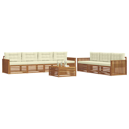 Set di divani da esterno con cuscino 8 pcs Naturale e Crema | homemem39