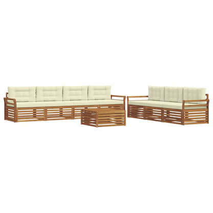 Set di divani da esterno con cuscino 8 pcs Naturale e Crema | homemem39