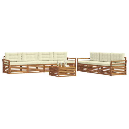 Set di divani da esterno con cuscino 8 pcs Naturale e Crema | homemem39