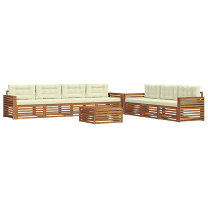 Set di divani da esterno con cuscino 8 pcs Naturale e Crema