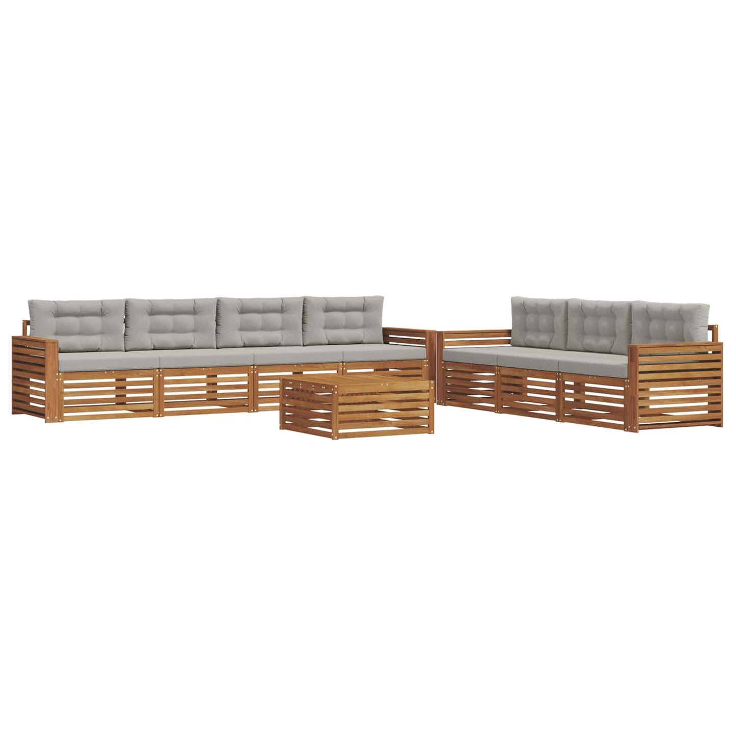 Set di divani da esterno 8 pcs Grigio Naturale e Chiaro | homemem39