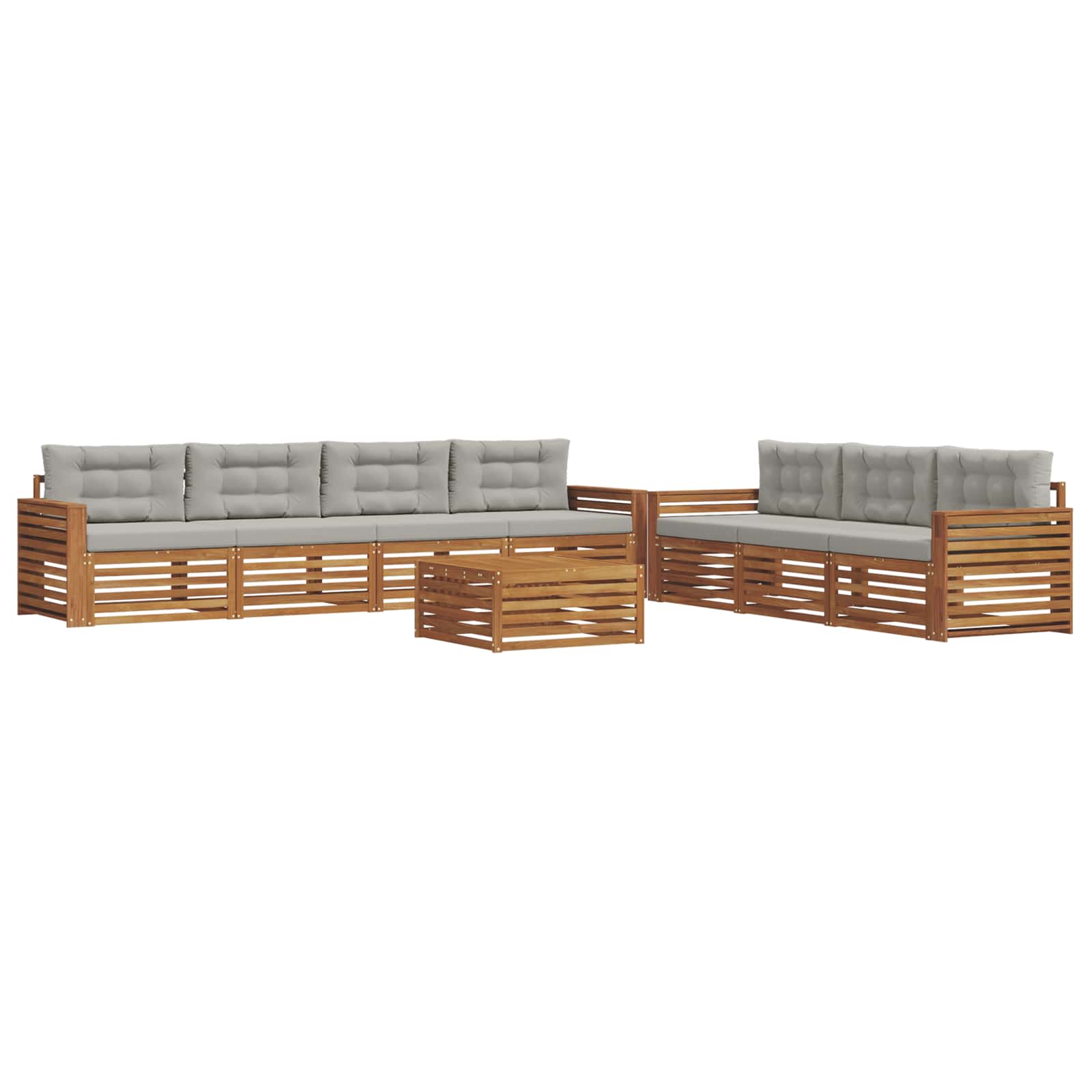 Set di divani da esterno 8 pcs Grigio Naturale e Chiaro | homemem39