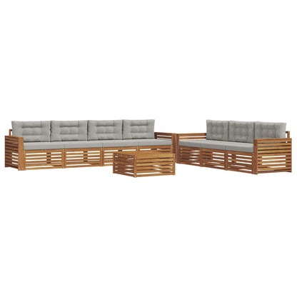 Set di divani da esterno 8 pcs Grigio Naturale e Chiaro | homemem39