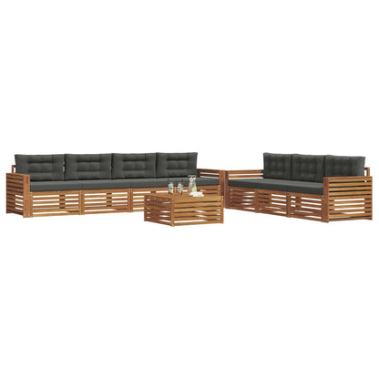 Set di divani da esterno con cuscino 8 pcs Naturale e Antracite | homemem39