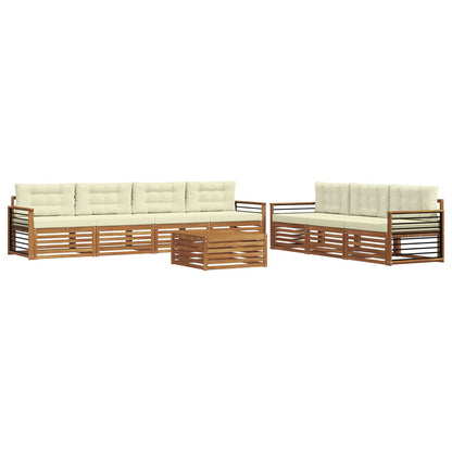 Set di divani da esterno con cuscino 8 pcs Naturale e Crema | homemem39