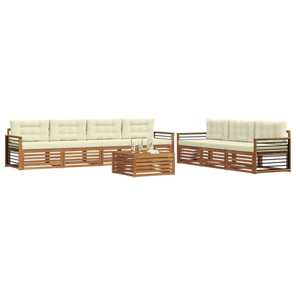 Set di divani da esterno con cuscino 8 pcs Naturale e Crema | homemem39