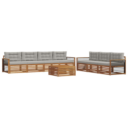 Set di divani da esterno 8 pcs Grigio Naturale e Chiaro | homemem39