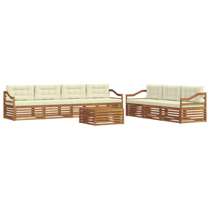Set di divani da esterno con cuscino 8 pcs Naturale e Crema | homemem39