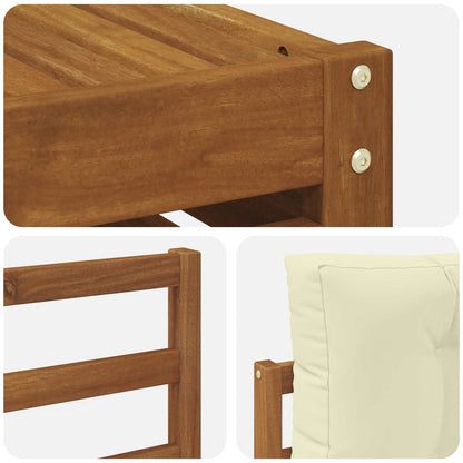 Set di divani da esterno con cuscino 8 pcs Naturale e Crema | homemem39