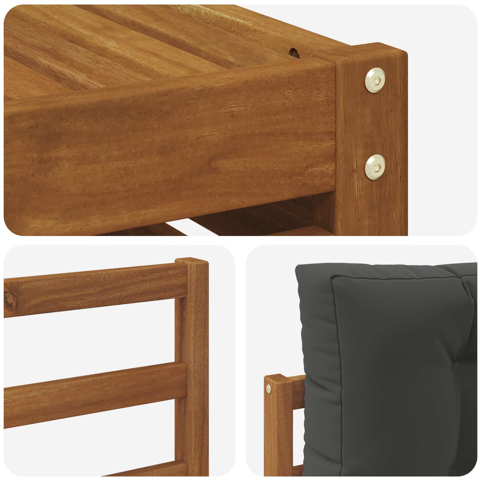 Set di divani da esterno con cuscino 8 pcs Naturale e Antracite | homemem39