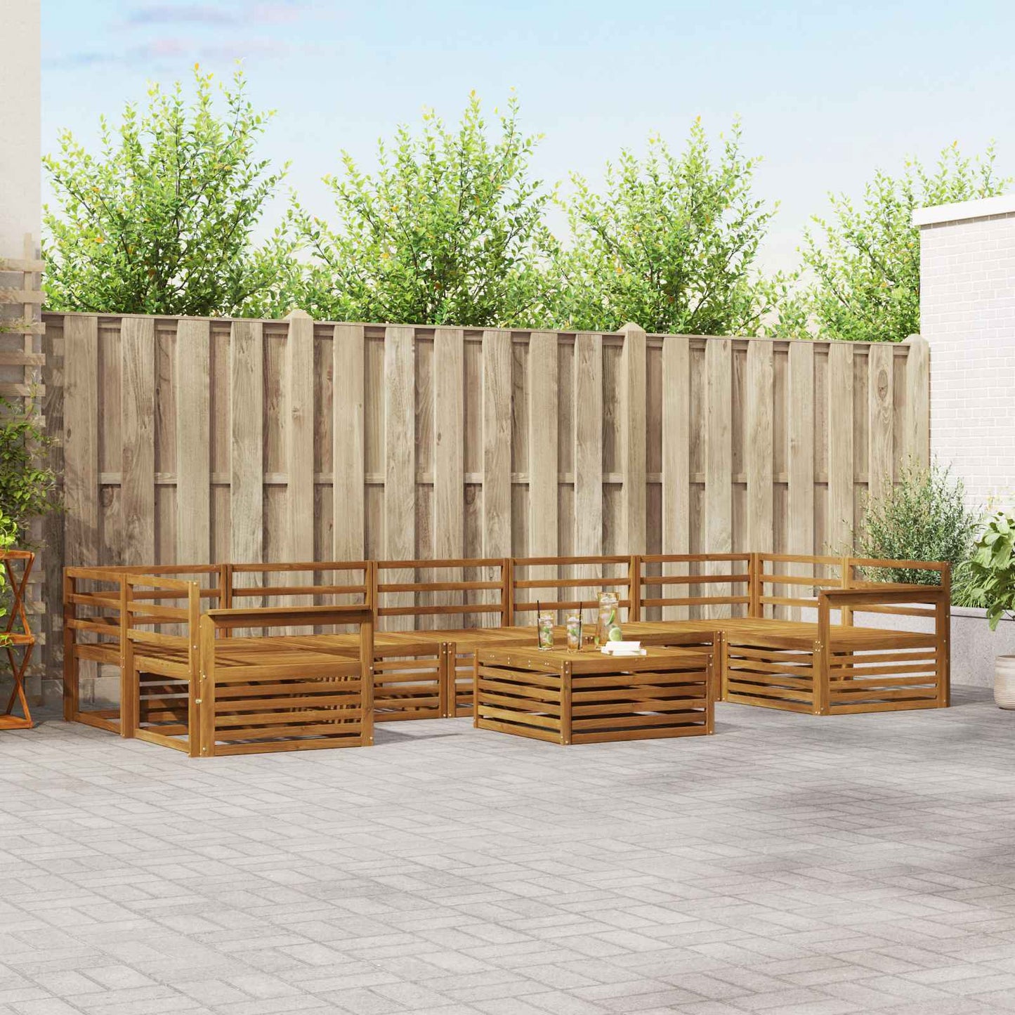 Set di divani da esterno 8 pcs Naturale | homemem39