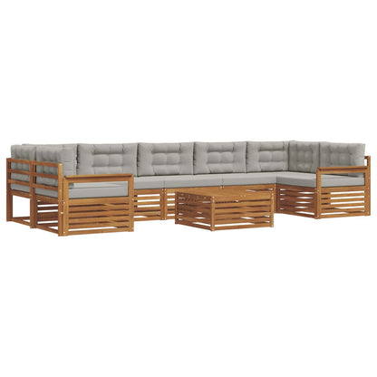 Set di divani da esterno 8 pcs Grigio Naturale e Chiaro | homemem39