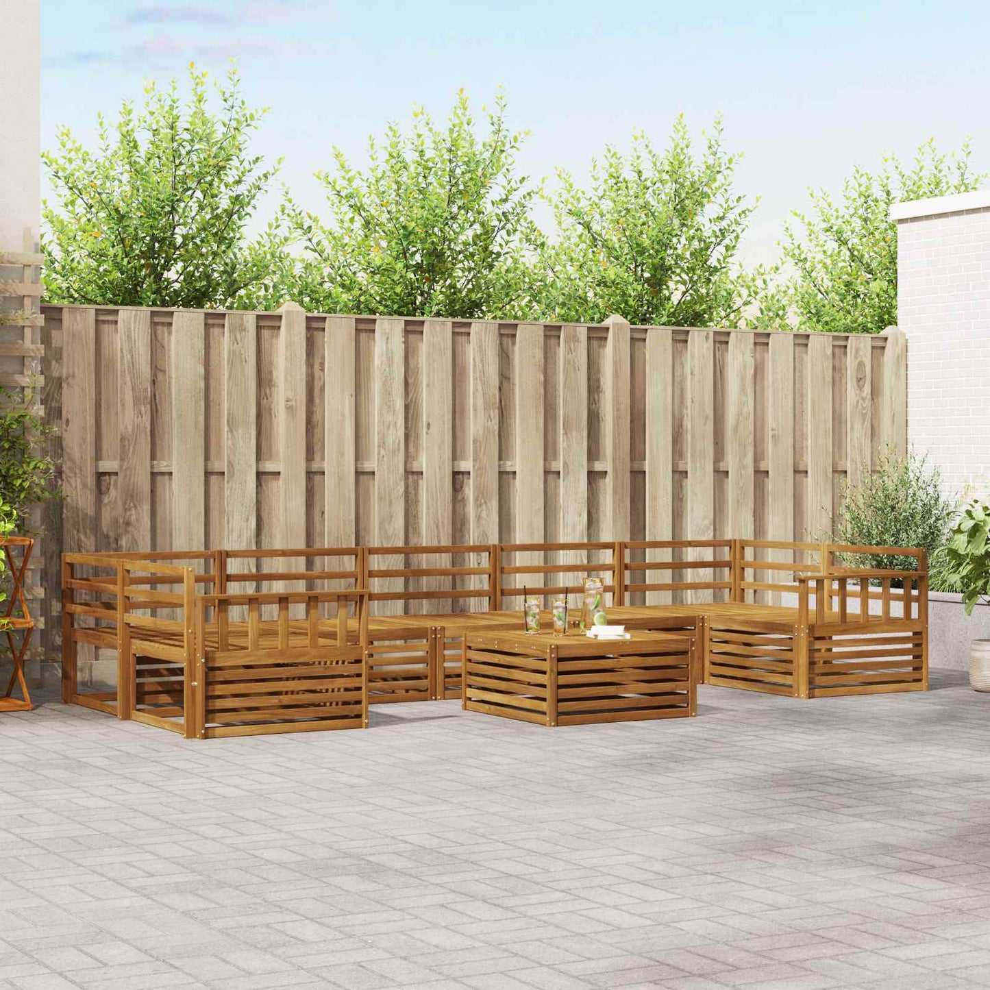 Set di divani da esterno 8 pcs Naturale