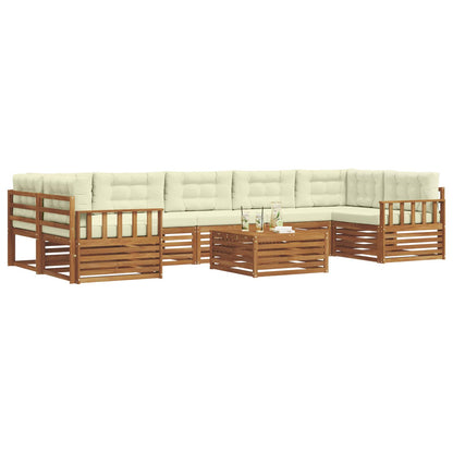 Set di divani da esterno con cuscino 8 pcs Naturale e Crema | homemem39