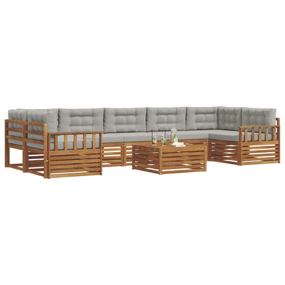Set di divani da esterno 8 pcs Grigio Naturale e Chiaro | homemem39