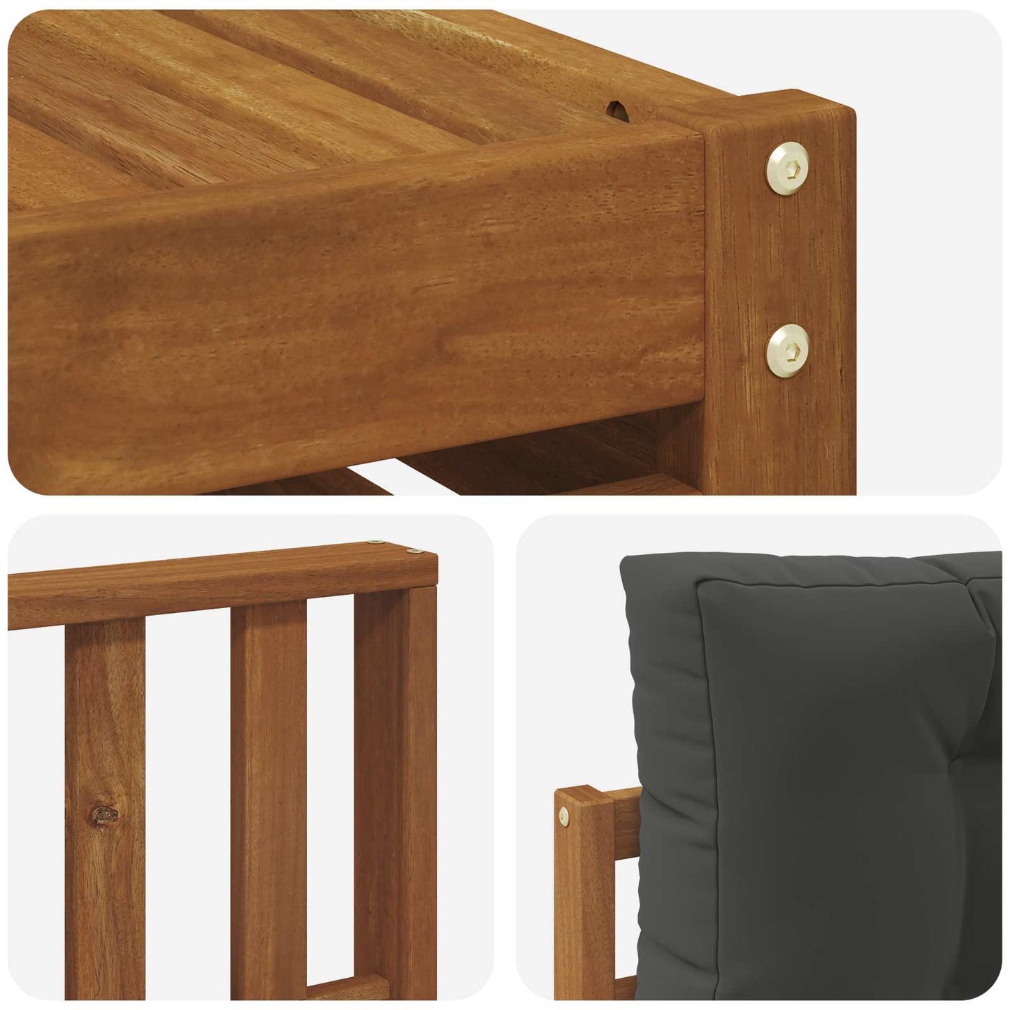 Set di divani da esterno con cuscino 8 pcs Naturale e Antracite | homemem39