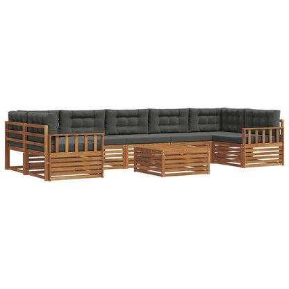 Set di divani da esterno con cuscino 8 pcs Naturale e Antracite