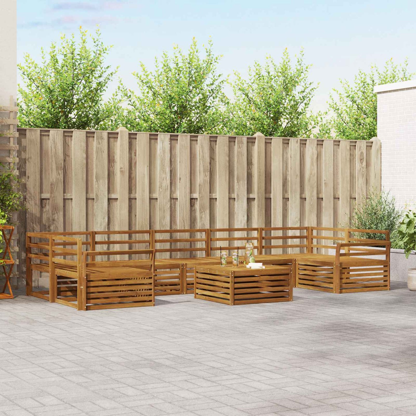 Set di divani da esterno 8 pcs Naturale