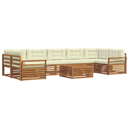 Set di divani da esterno con cuscino 8 pcs Naturale e Crema