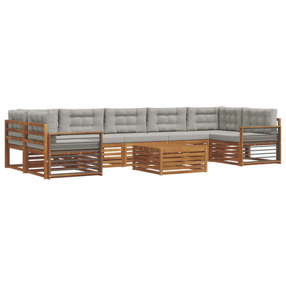 Set di divani da esterno 8 pcs Grigio Naturale e Chiaro | homemem39