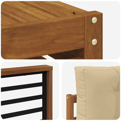Set di divani da esterno con cuscino 8 pcs Naturale e Beige | homemem39