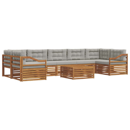 Set di divani da esterno 8 pcs Grigio Naturale e Chiaro | homemem39