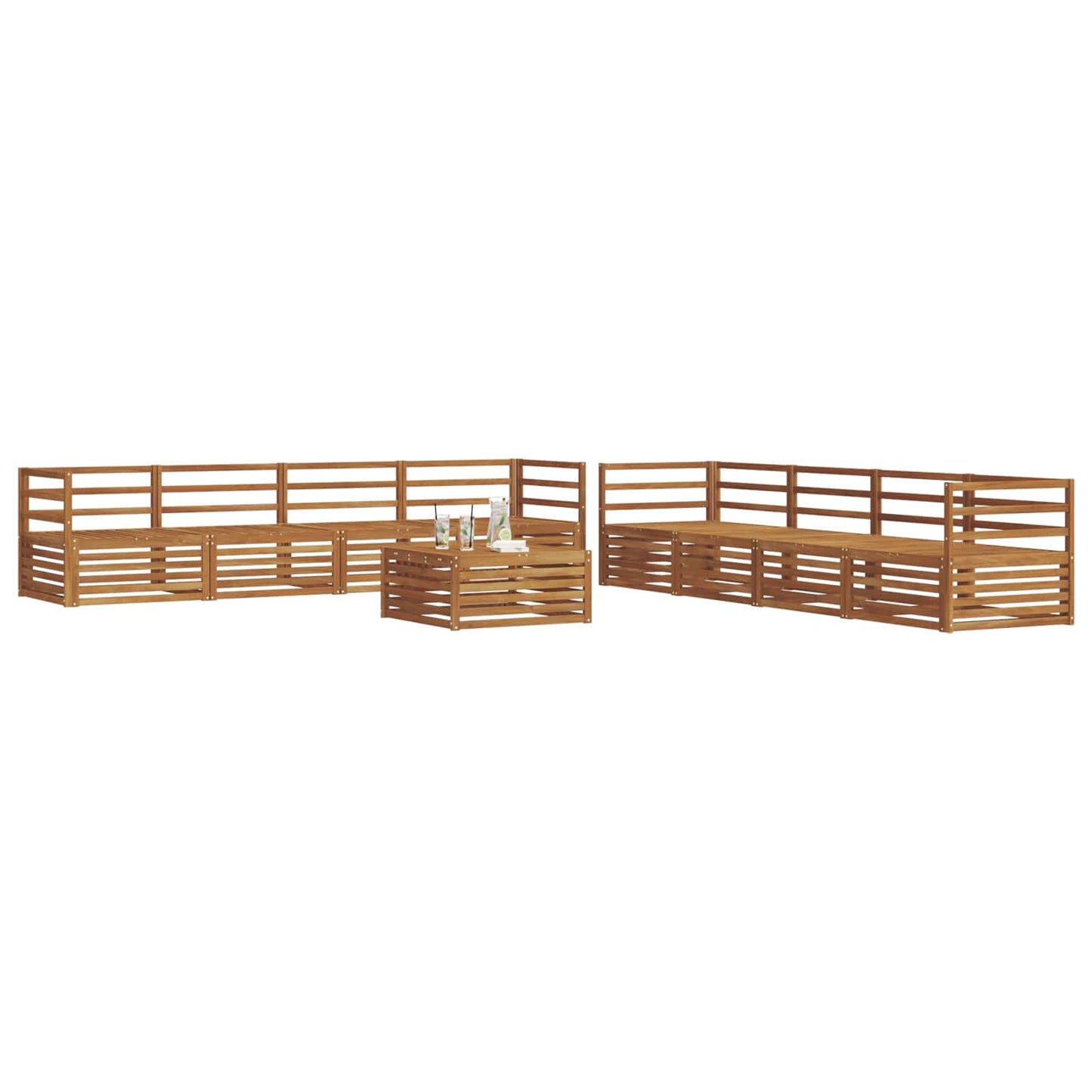 Set di divani da esterno 9 pcs Naturale