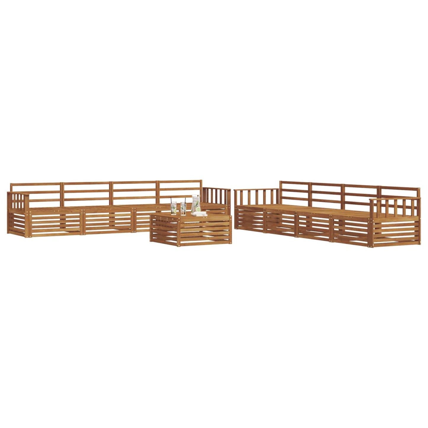 Set di divani da esterno 9 pcs Naturale