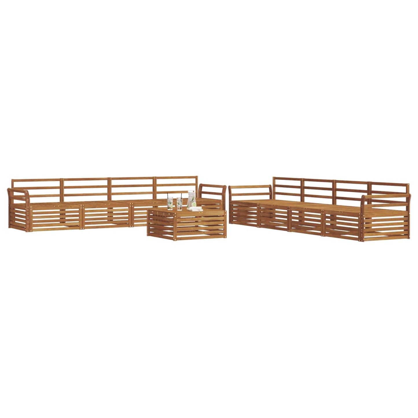 Set di divani da esterno 9 pcs Naturale | homemem39