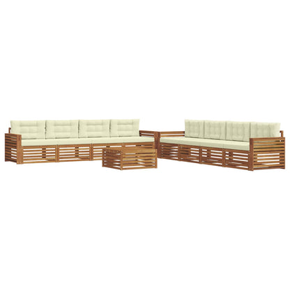 Set di divani da esterno con cuscino 9 pcs Naturale e Crema