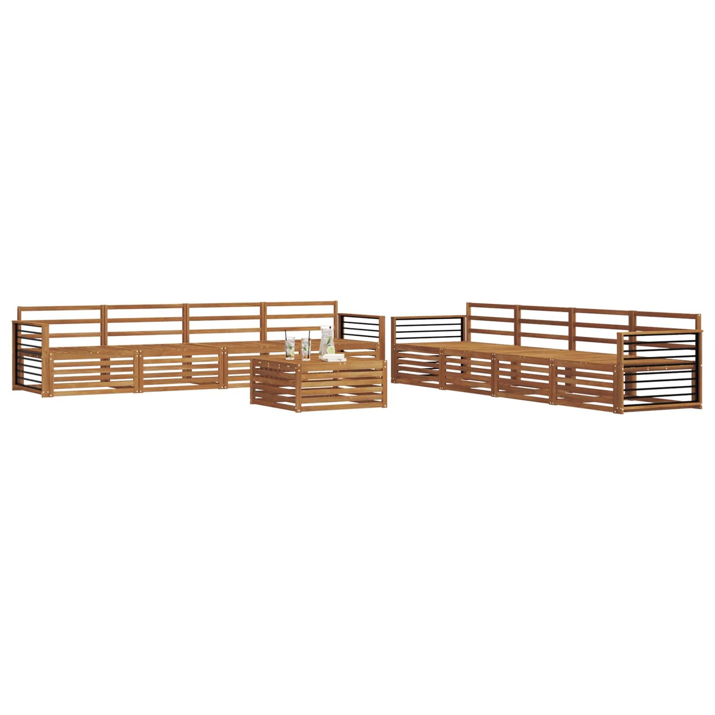 Set di divani da esterno 9 pcs Naturale | homemem39