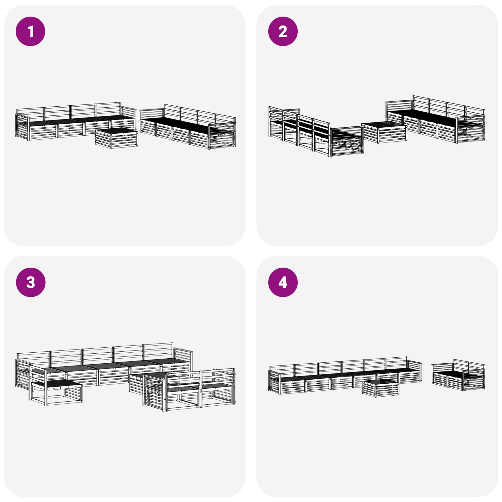 Set di divani da esterno 9 pcs Naturale | homemem39