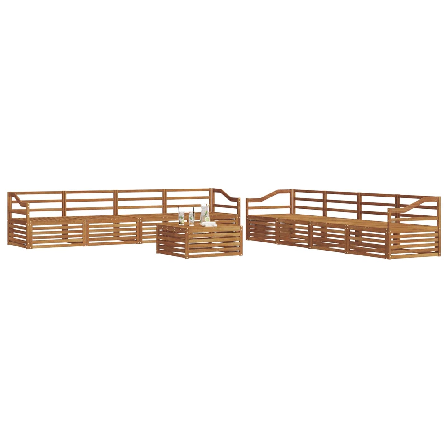 Set di divani da esterno 9 pcs Naturale
