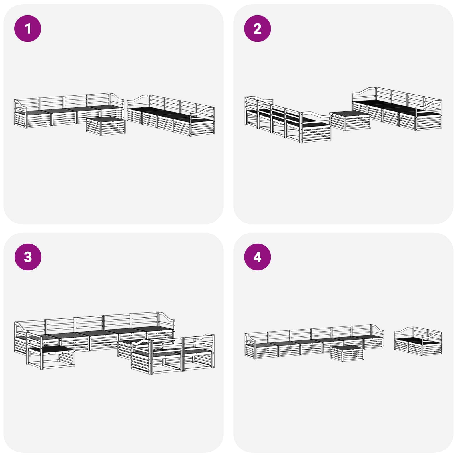 Set di divani da esterno 9 pcs Naturale | homemem39