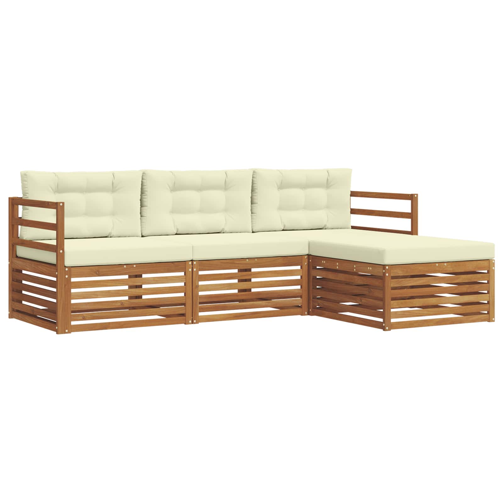 Set di divani da esterno Naturale e Crema 245,5 x 162,5 x 73 cm | homemem39