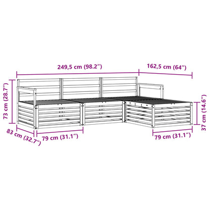 Set di divani da esterno Naturale 249,5 x 162,5 x 73 cm | homemem39