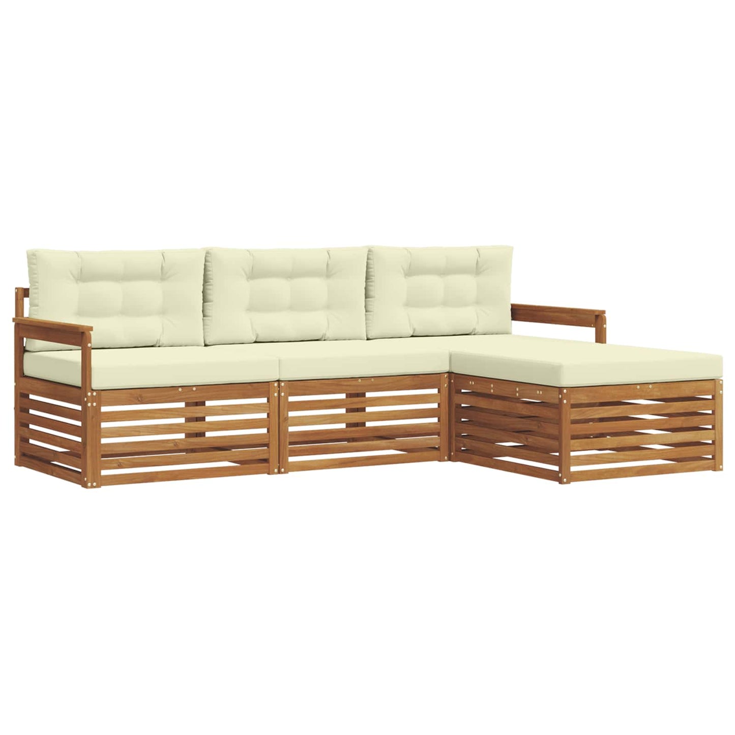 Set di divani da esterno Naturale e Crema 249,5 x 162,5 x 73 cm