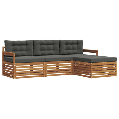 Set di divani da esterno con cuscino Naturale e Antracite