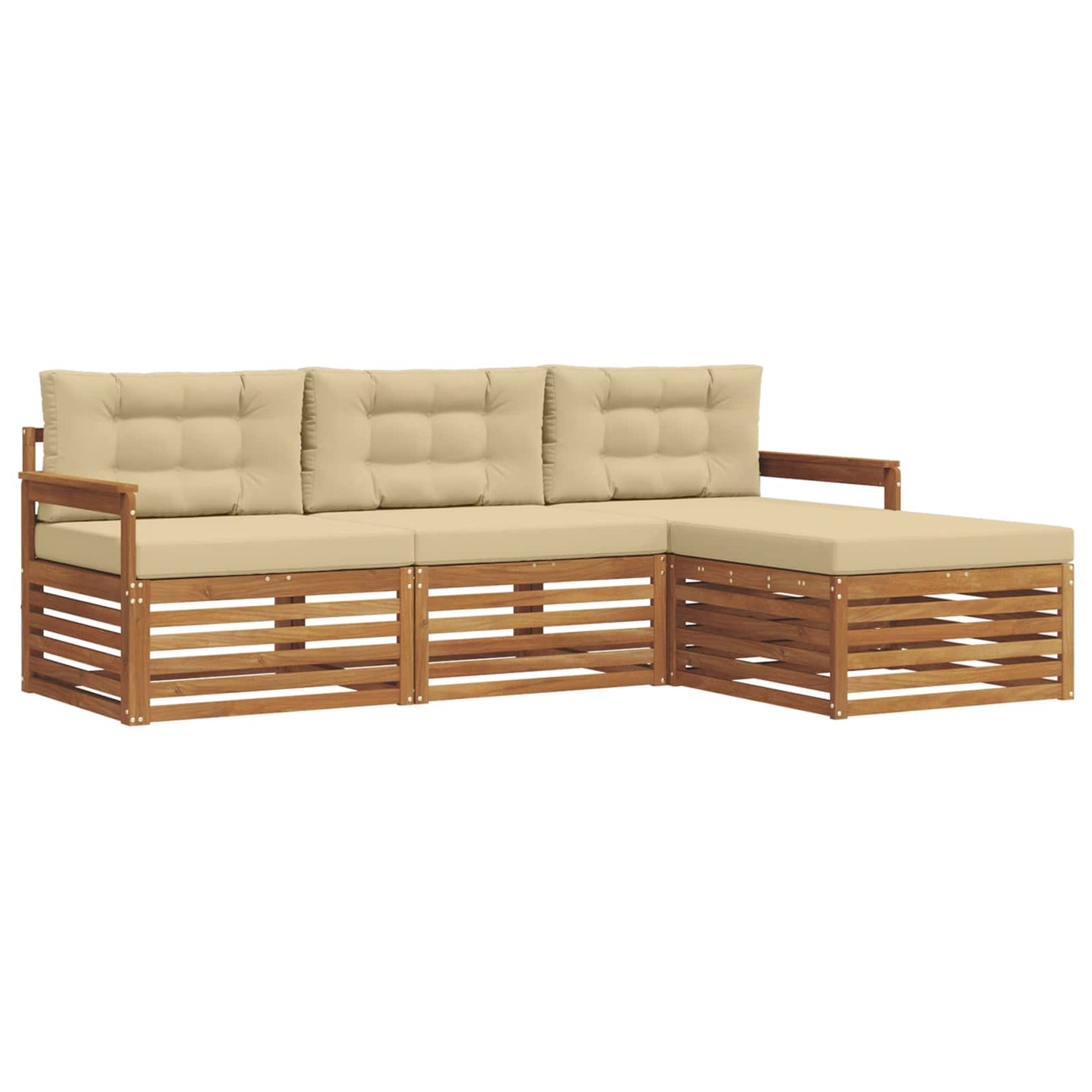 Set di divani da esterno Naturale e Beige 249,5 x 162,5 x 73 cm | homemem39