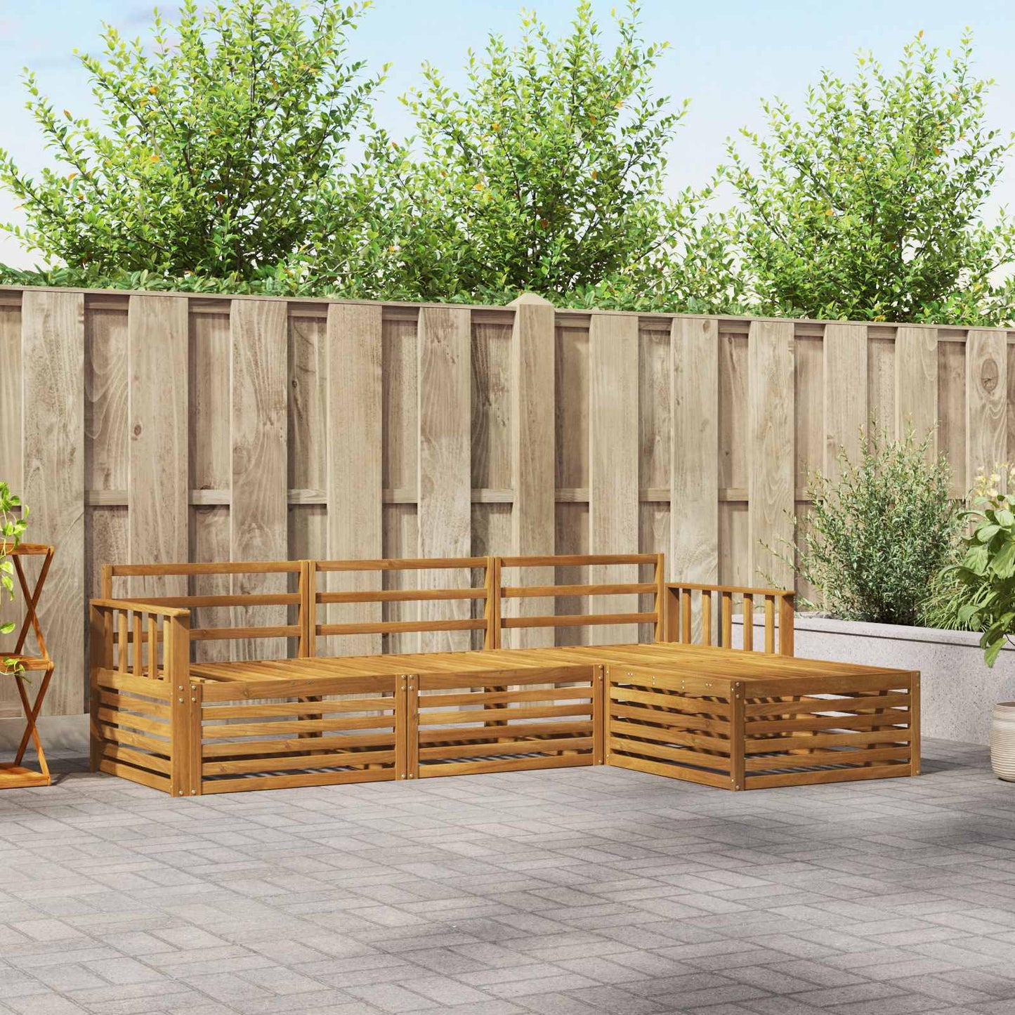 Set di divani da esterno Naturale 249,5 x 162,5 x 73 cm | homemem39