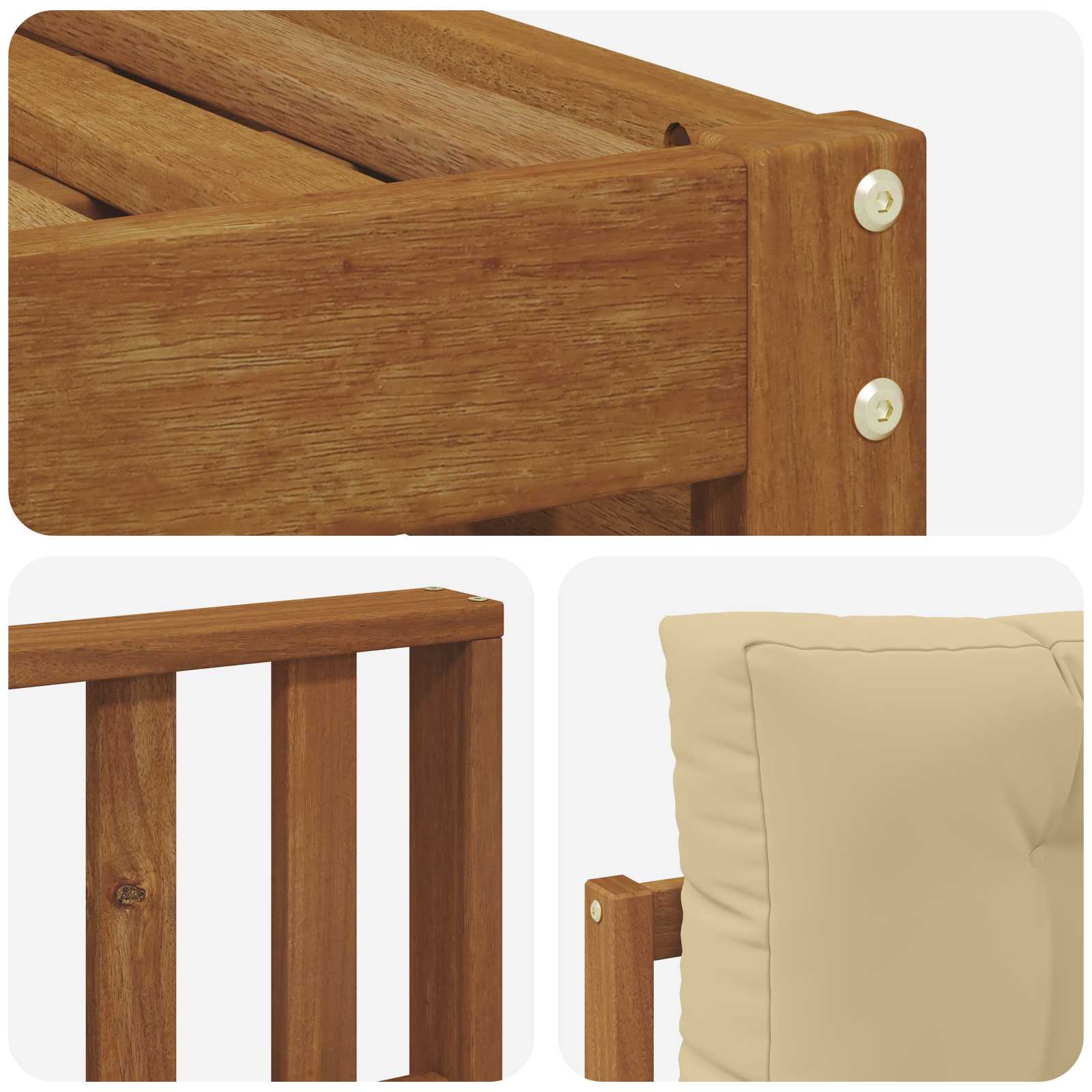 Set di divani da esterno Naturale e Beige 249,5 x 162,5 x 73 cm | homemem39