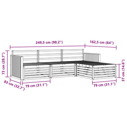 Set di divani da esterno Naturale 249,5 x 162,5 x 73 cm | homemem39