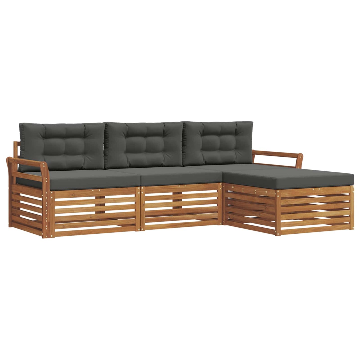 Set di divani da esterno con cuscino Naturale e Antracite