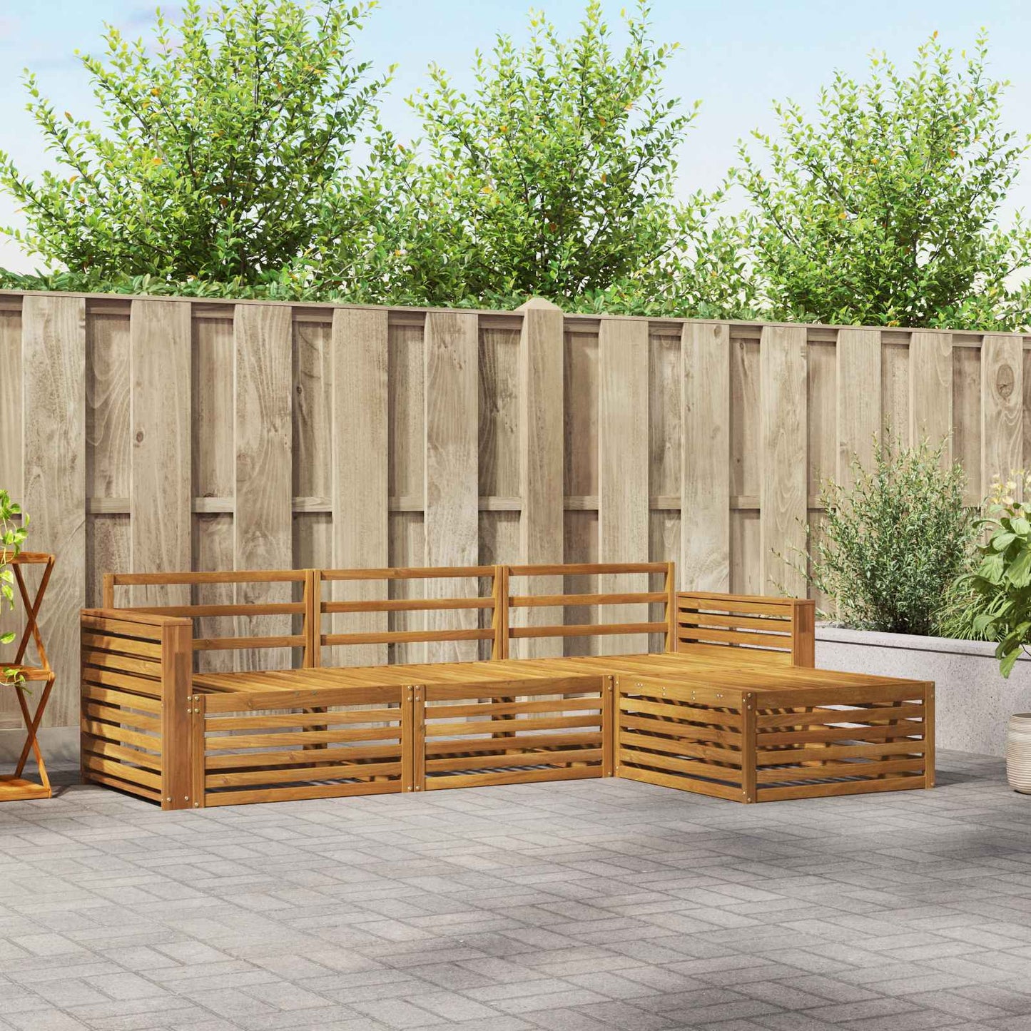 Set di divani da esterno Naturale 257,5 x 162,5 x 73 cm