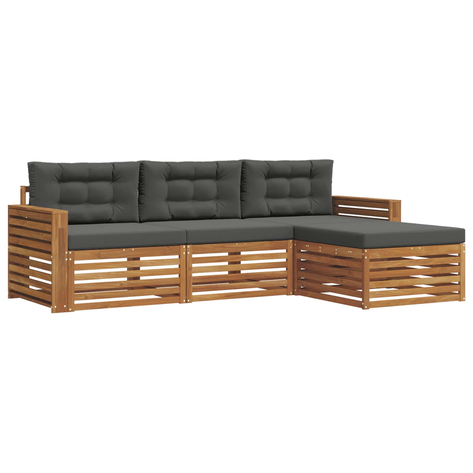 Set di divani da esterno con cuscino Naturale e Antracite | homemem39