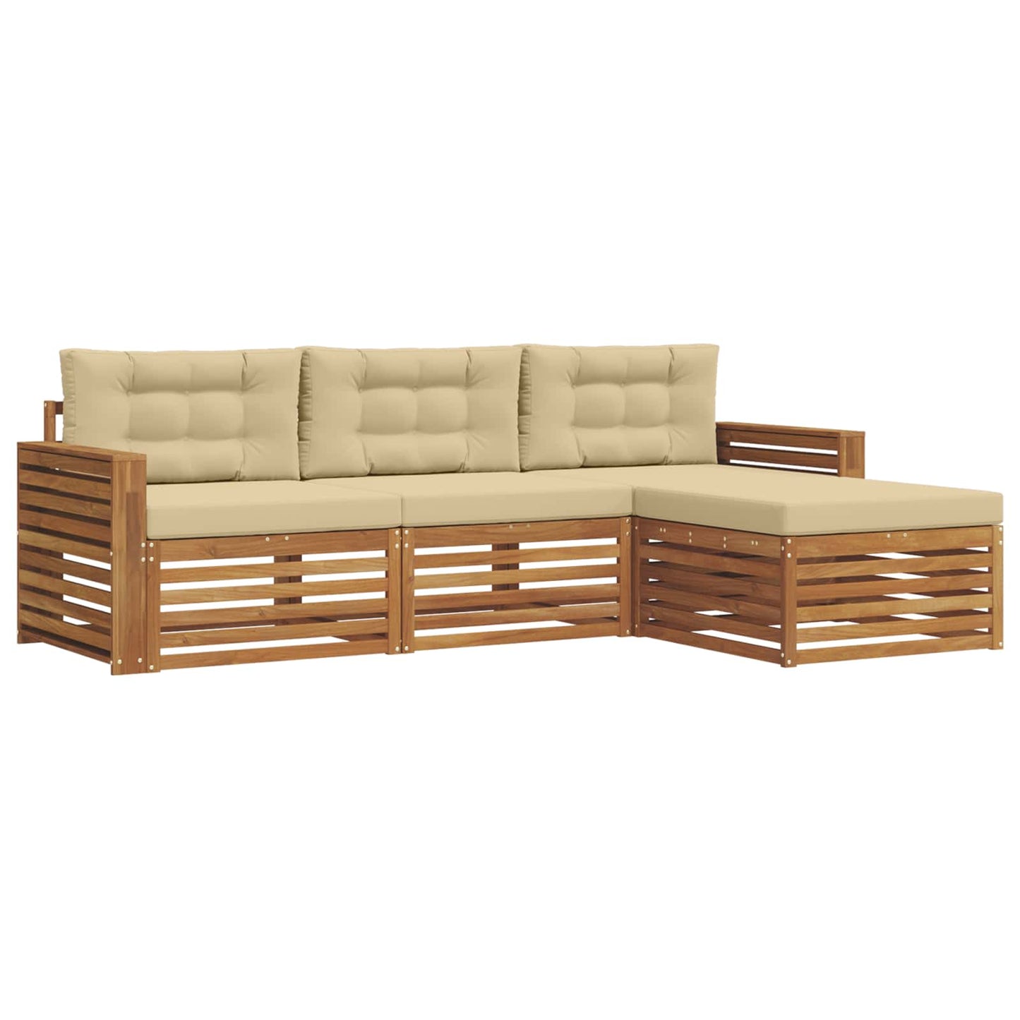 Set di divani da esterno Naturale e Beige 257,5 x 162,5 x 73 cm | homemem39